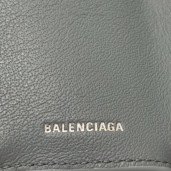 BALENCIAGA Papier Mini Wallet Light Blue Leather - Trifold Wallet 189-072425 - Picture 5 of 5